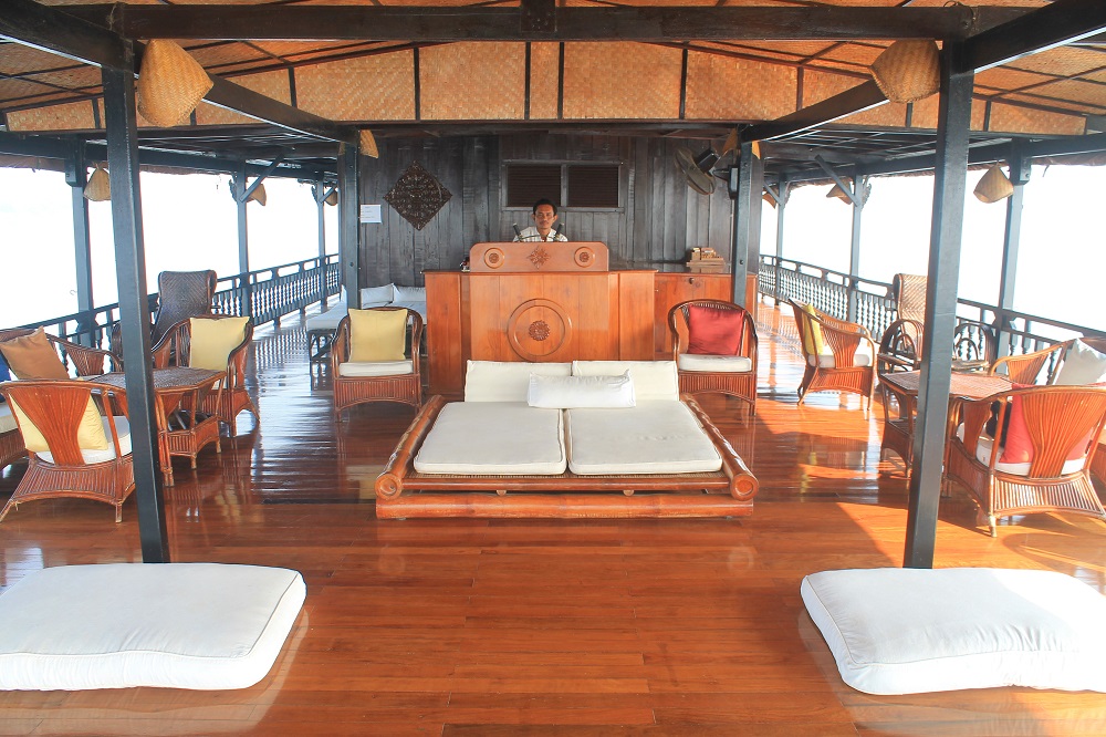 The Vat Phou Cruise Floating Hotel on the Mekong River in Laos - Upper Deck