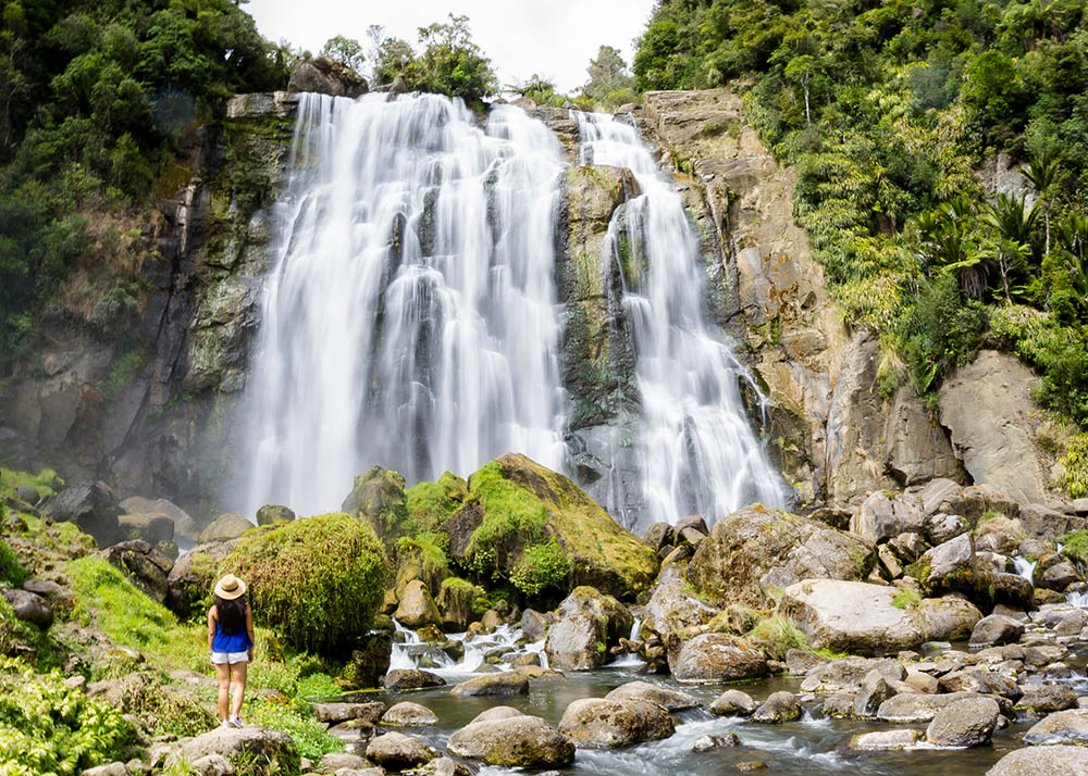 Marokopa Falls in Waitomo, New Zealand